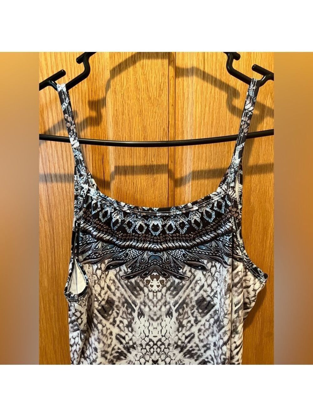 Women's Blue Snakeskin Print Bohemian Maxi Cami Dress Large - Picture 7 of 15